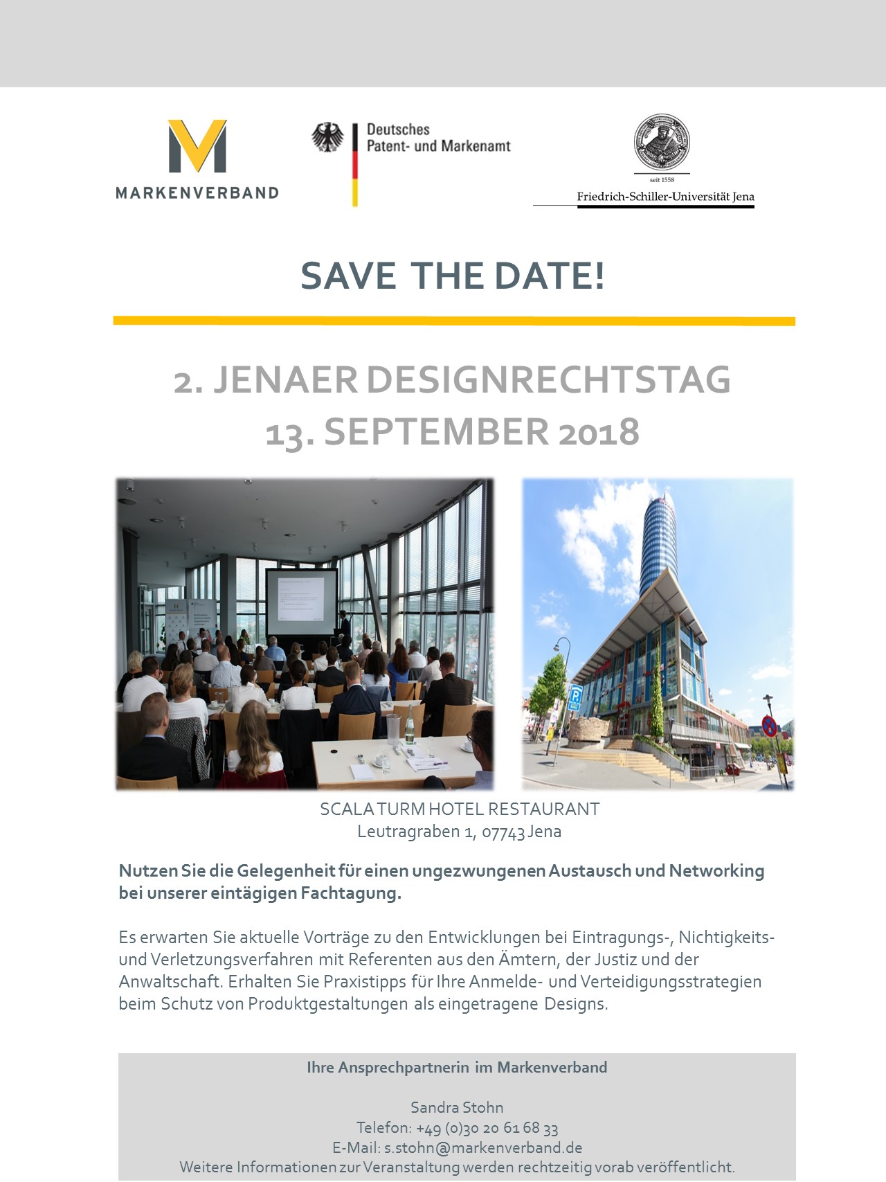 Save the Date 2. Jenaer Designrechtstag