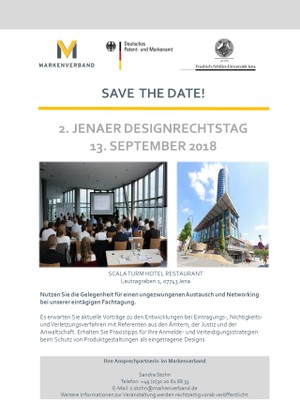 Save the Date 2. Jenaer Designrechtstag