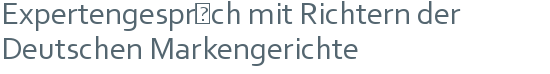 Expertengespräch mit Richtern der Deutschen Markengerichte