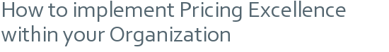 How to implement Pricing Excellence within your Organization