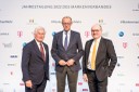 v.li.: Präsident Franz-Peter Falke, Friedrich Merz, Bundesvorsitzender der CDU Deutschland, Christian Köhler, Hauptgeschäftsführer des Markenverbandes